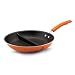 Rachael Ray Porcelain Enamel II Nonstick Divided Skillet, 12-Inch, Orange