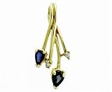 Ladies 0.04ct Diamond and 0.87ct Blue Sapphire Pendant