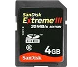 SanDisk Extreme III 30MB/s Edition High Performance Card - Flash memory card - 4 GB - Class 6 - SDHC