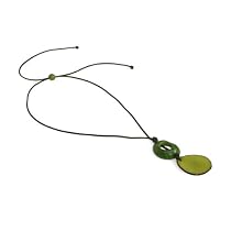Tagua Nut Green Pendant-2-Piece Tagua "Good in a Nutshell" -Fair Trade Gifts