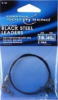 South Bend Fishing Lures 18in Black Leaders 45lb 2 Pack