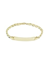 14k Yellow and White Gold, Panther Links ID Kids Children Bracelet 6mm Wide