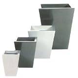 Review JustArtificial  / Grp Tapered Square - 35cm - 45cm X 55cm Silver & Graphite Both Have Inner Shelves 34.5cm Deep To Stand Plant On.