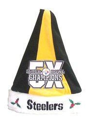 Buy PITTSBURGH STEELERS 5X SUPER BOWL CHAMPION SANTA HAT by Forever Collectibles