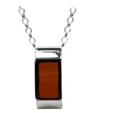 Baltic Cherry Amber and Sterling Silver Small Rectangular Slider, 18