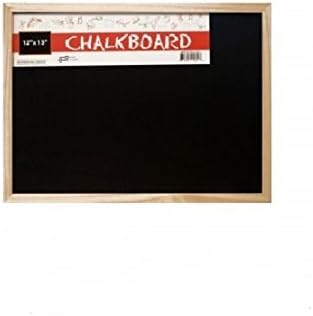 Personal Chalkboard with Chalk and Erasers - 12"x15" Wooden Framed Board Colored & White