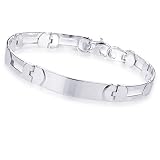 Sterling Silver Designer Bar Link ID Bracelet 8.5