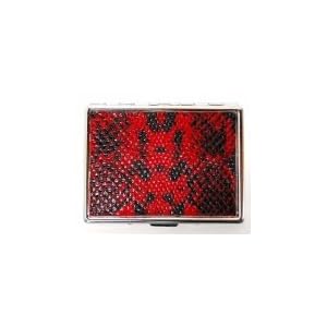 Outer Rebel Fashion Flasks and Smoking Accessories- Red Python Stainless Steel Cigarette ID Case...