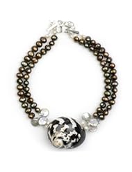 Meg Carter Designs Bronze Freshwater Pearl, and Shell "Edgartown" Necklace