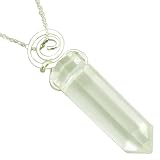 Infinity Circle Crystal Rock Quartz Pendant on Silver Necklace