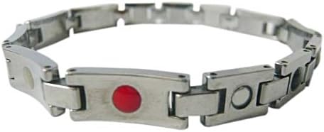 Bioexcel Tungsten Quantum Energy Magnetic Bracelet - Silver Plain Tab Design (Female)