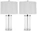 Safavieh Lighting Collection Regan Clear Glass Table Lamps, Set Of 2