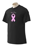 Personalized custom printed pink breast cancer awareness support ribbon on t-shirt, adult small, black Personalized custom printed pink breast cancer awareness support ribbon on t-shirt, adult small, black