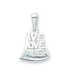 Sterling Silver inch Live, Love, Laugh inch Pendant with 20 inch Sterling Silver Chain