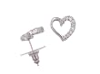 Sterling Silver Small Heart Earrings with Accent CZ Stones