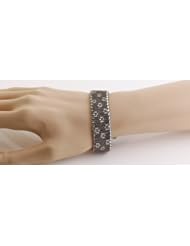 New ROBERTO COIN 18K White Gold Diamond & Black Sapphire Bracelet