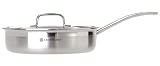 Le Creuset Trivita Stainless Steel Saute Pan with Lid 24cm
