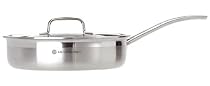 Le Creuset Trivita Stainless Steel Saute Pan with Lid, 24 cm