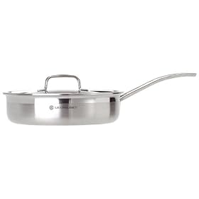 Le Creuset Trivita Stainless Steel Saute Pan with Lid, 24 cm