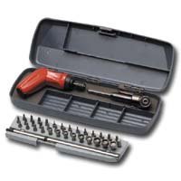 Bevel-Gear Offset and Pistol-Grip Ratcheting Multi Bit Driver Kit by 