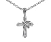 Sterling Silver CZ Christian Cross with Silver Dove on Chain