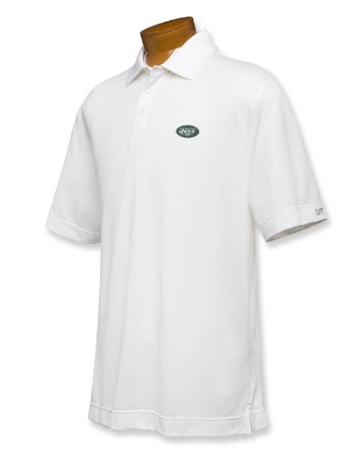 NFL New York Jets Men's B&T DryTec Championship Polo, White, XX/Big