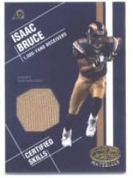 2003 Leaf Certified Materials Certified Skills #CS47 Isaac Bruce - St. Louis Rams (Piece of Authentic Game Worn Jersey - Serial #d to 100)(Football Cards)