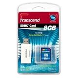 Transcend 8 GB Class 6 SDHC Flash Memory Card with USB 2.0 Card Reader TS8G ....