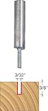Freud 04-098 3/32-Inch Diameter by 3/8-Inch Double Flute Straight Router Bit with 1/4-Inch Shank