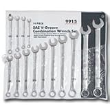 Sunex (SUN9915) 14 Piece V-Groove SAE Combination Wrench Set - Full Polish