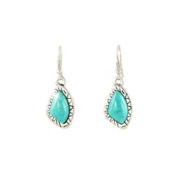 Turquoise Stone Tribal Drop Earrings Fashion Jewelry