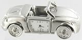 Silver Sports Car Miniature Desktop Clock - Ideal Gift