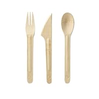 Bambu 24-Piece All Occasion Veneerware Utensil Set, Natural