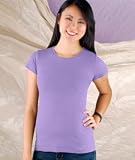 LAT Sportswear Junior Fitted Longer Length Crewneck T-Shirt, Lavender, XX-Large