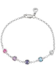 Missoma® Multi Gemstone Bracelet or Necklace Sterling Silver Aqua,Sws Bl Tpz,Iolite,Ame,Pk 07.00 Inch 69697