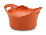 Rachael Ray Stoneware 18-Ounce Mini Round Souped Up Bowl Casserole, Orange