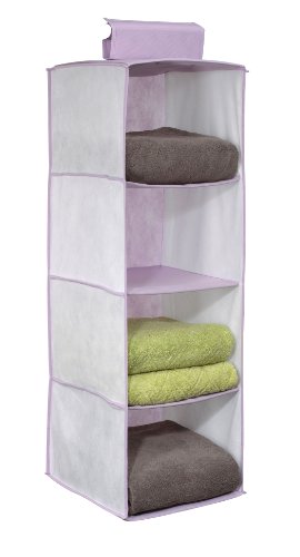 WENKO 4610004100 W&auml;schesortierer Lavendel - mit Duft zur Mottenabwehr, atmungsaktives Vlies, 30 x 84 x 30 cm, wei&szlig;-lavendel