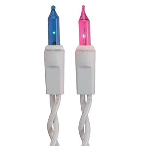 Darice 35 Bulb Wire Light Strand, Pink and Blue Bulbs