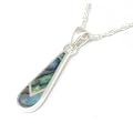 925 Silver Abalone Dropper Pendant on 18" Chain By TOC