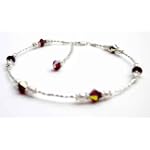 Damali .925 Sterling Silver Anklets Garnet - January Swarovski Crystal Ankle Bracelets