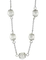 Sterling Silver Pearl Necklace 8 mm Freshwater, 17 inch long