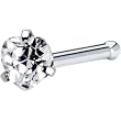 18 Gauge Clear Heart Cubic Zirconia Nose Bone