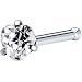 18 Gauge Clear Heart Cubic Zirconia Nose Bone
