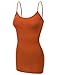 RT1002 Ladies Adjustable Spaghetti Strap Basic Long Cami Tank Top Rust S