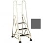 Stop-Step Ladder - 3 Steps with Handrails - Winter Gray