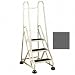 Stop-Step Ladder - 3 Steps with Handrails - Winter Gray