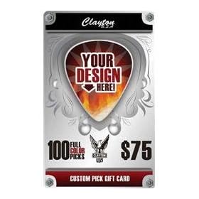 Clayton Custom Picks Gift Card, 100 One Color Picks by 