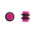 No Piercing Required - High Quality Fuchsia Acrylic Fake Plugs - Imitation 4G with Rubber Bands - Very Strong Magnets - Sold as a Pair