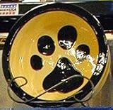 Melia Black Paw On Yellow Design Ceramic Dog Bowl-SMALL