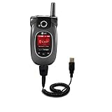 Coiled Power Hot Sync and Charge USB Data Cable w/ Tip Exchange for the LG VX8300 - Gomadic Brand